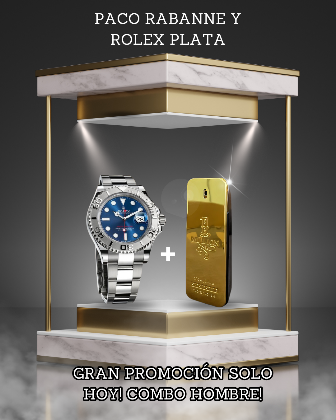 COMBO HOMBRE PACO RABANNE 1 MILLION y ROLEX PLATA™