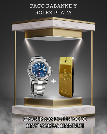 COMBO HOMBRE PACO RABANNE 1 MILLION y ROLEX PLATA™